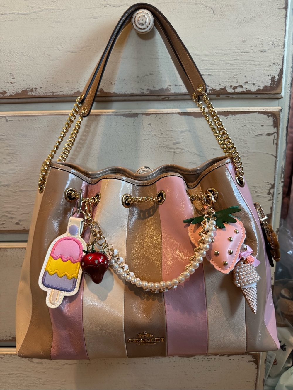 Cutesy Popsicle Ice Cream Keychain Pink Purple Bag Charm